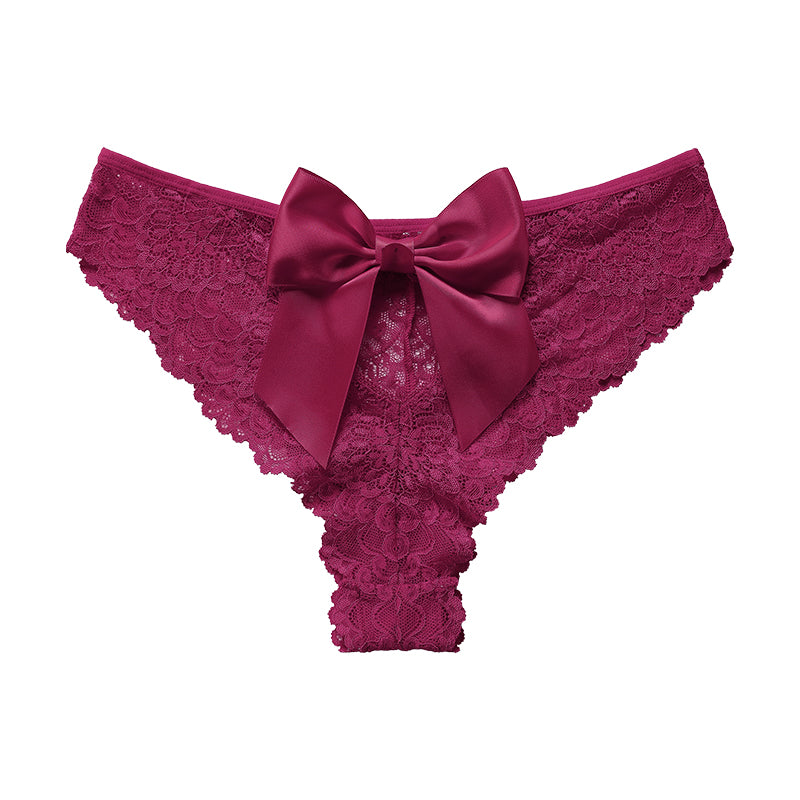 Scarlet Bow Seduction Lace Panties – Dark Purple color