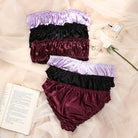 Wine Satin Romance Bra & Panty Set — product view 2