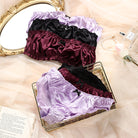 Wine Satin Romance Bra & Panty Set — product view 3