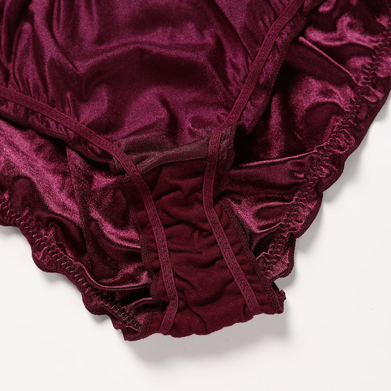 Wine Satin Romance Bra & Panty Set — product view 6