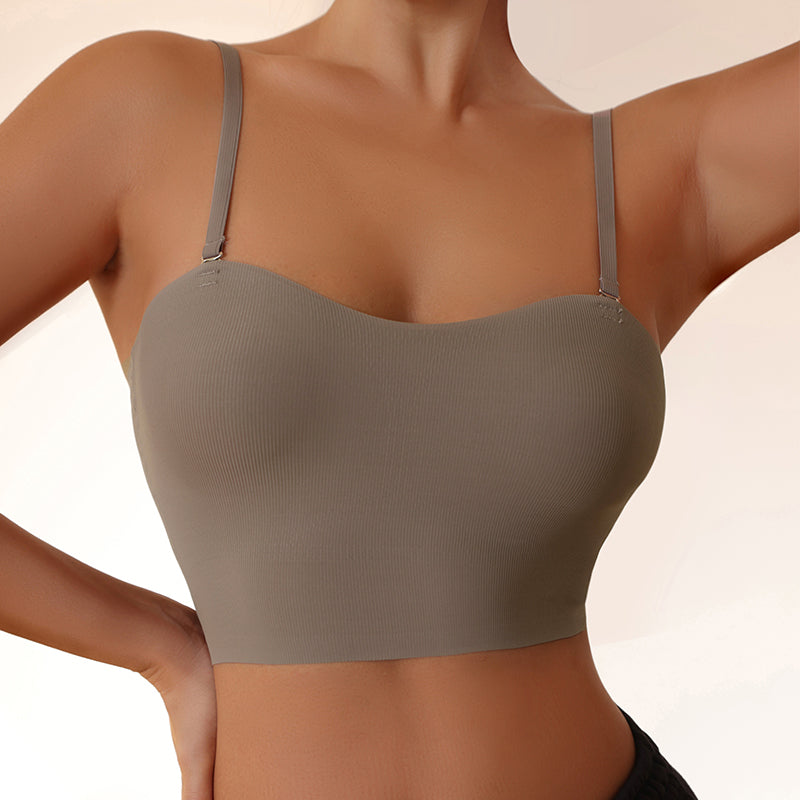 Mauve Everyday Ribbed Wireless Comfort Bra — product view 2