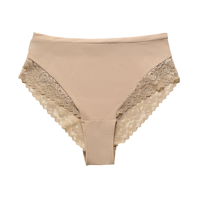 Everyday Lace-Trim Seamless Briefs — Skin Coffee color