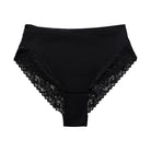 Everyday Lace-Trim Seamless Briefs — Black color