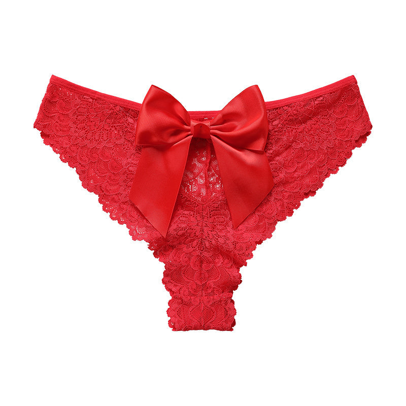 Scarlet Bow Seduction Lace Panties – Scarlet Red color