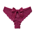 Scarlet Bow Seduction Lace Panties – Dark Purple color