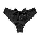 Scarlet Bow Seduction Lace Panties – Black color